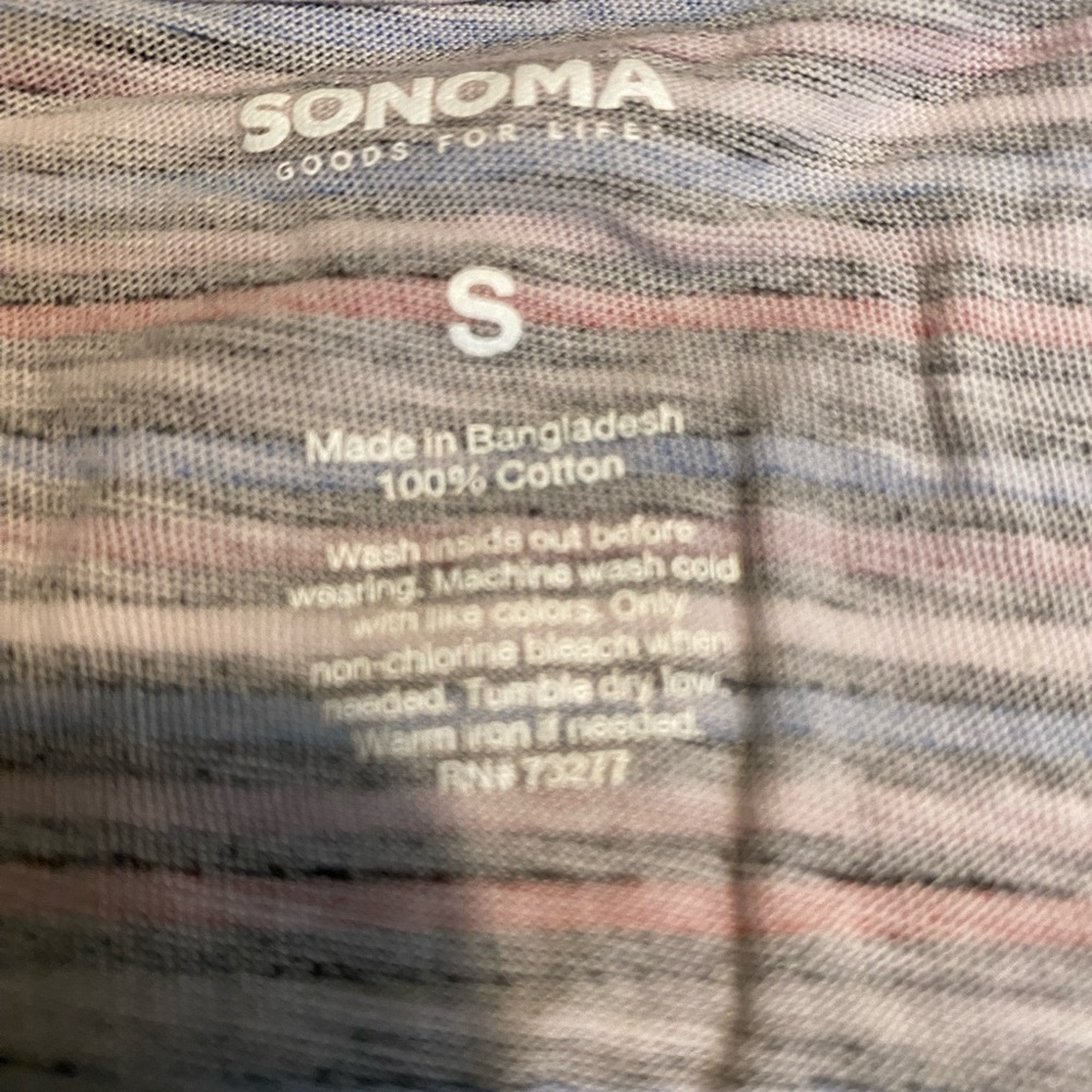 Women’s Small Sonoma Multi Color Striped Tank Top Soft Cotton - Picture 2 of 4